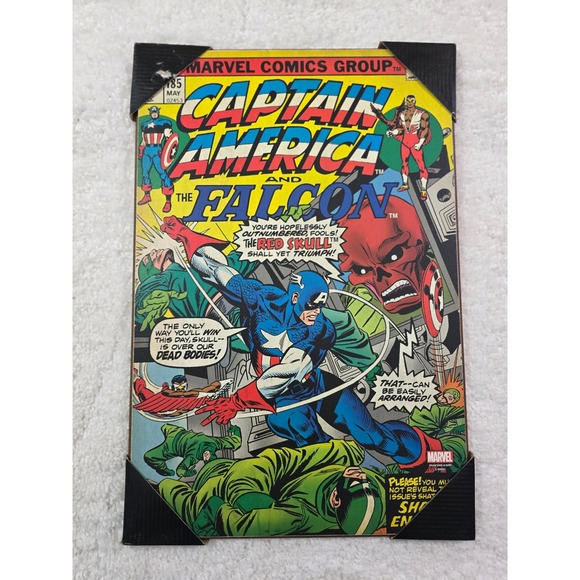 Marvel Other - Marvel Captain America and The Falcon Wood Wall Art Comic Cover 185 13x19 Plaque